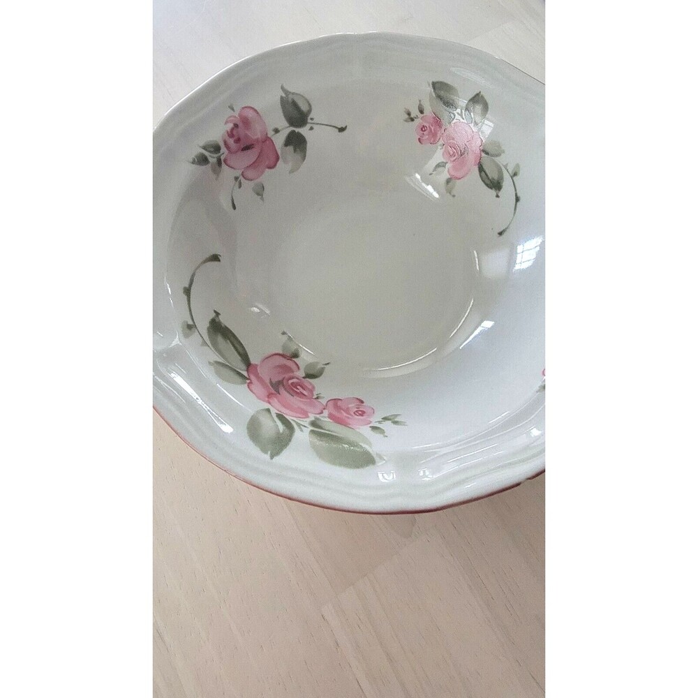 VTG GIBSON 7" Roseland Scalloped Edge Bowls Set of 6